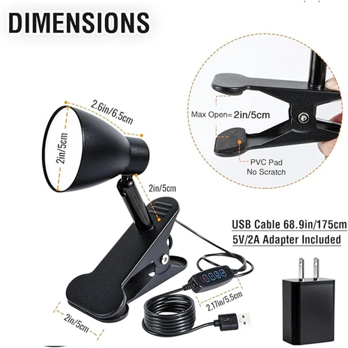 Adjustable \+ Clip‑On LED Lamp Multi‑Color Temperature For Desk And Bedside Use